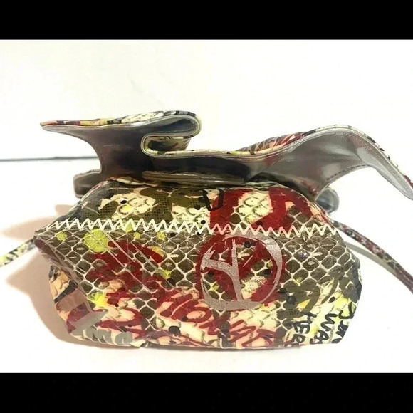 Carlos falchi small graffiti tatto Python print crossbody handbag - Picture 8 of 13